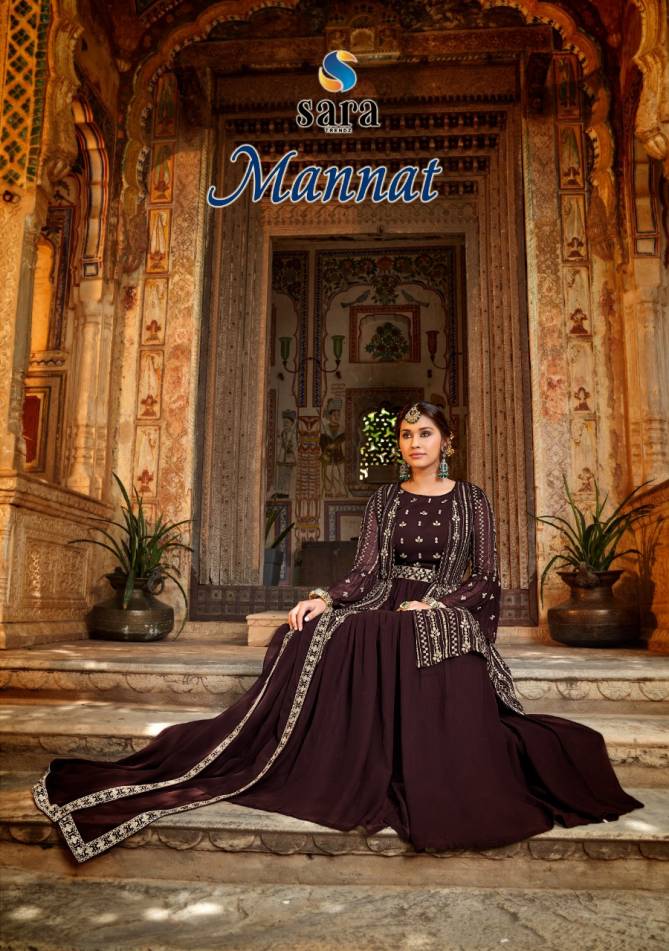 Sara Mannat Heavy Wedding Wear Embroidery Wholesale Georgette Suits

